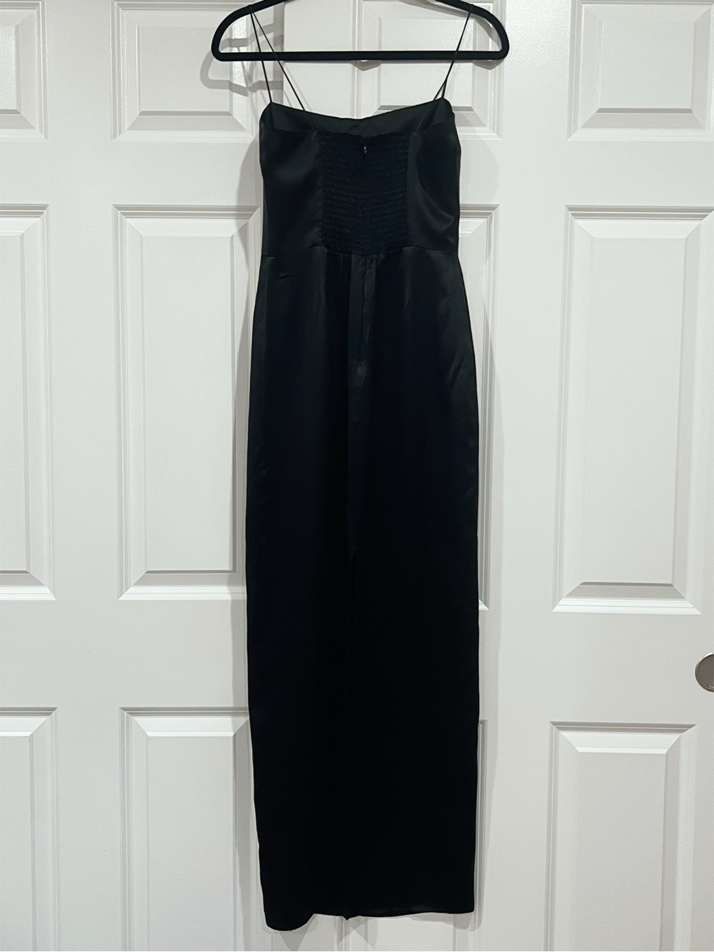 Reformation Petities Frankie Silk Dress in Black White Rosette - Picture 4 of 7